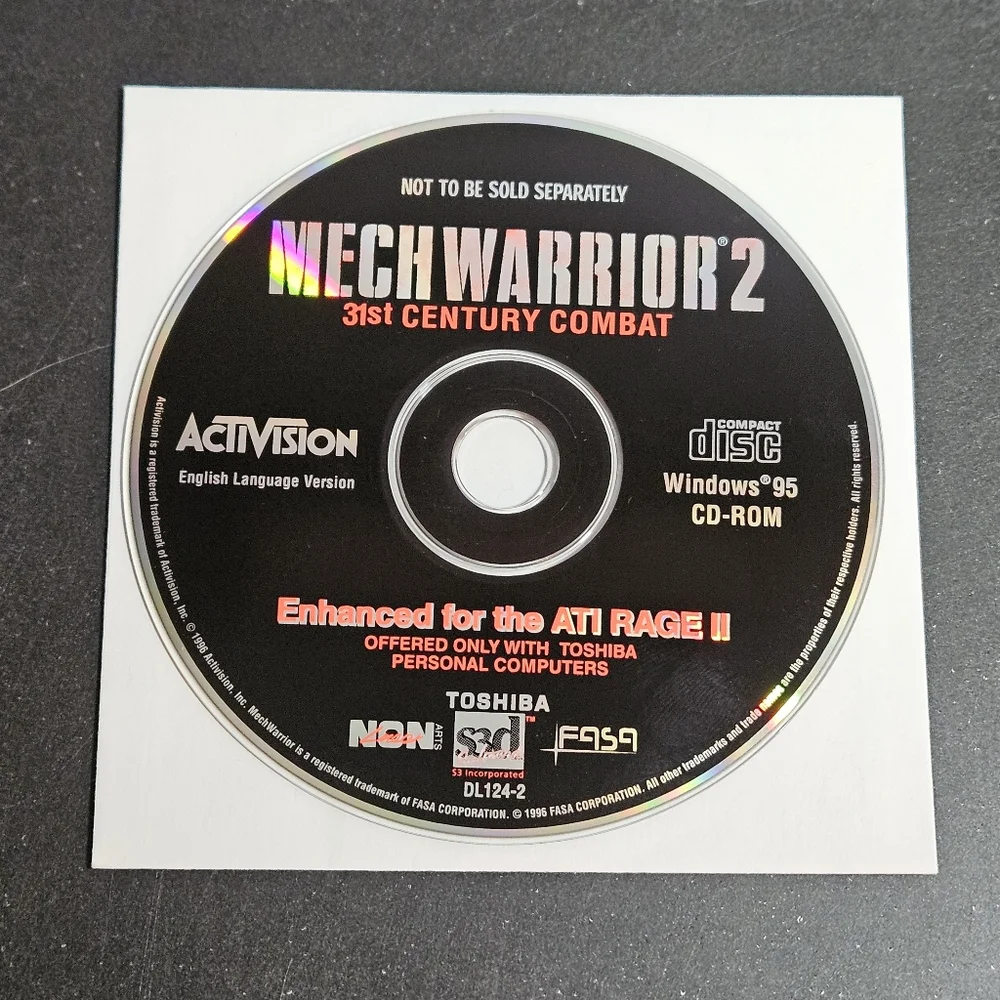 MechWarrior 2 31st Century Combat CD-ROM for PC Disc Only